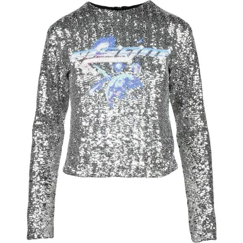 Silver Blouse for Women , female, Sizes: XS - Msgm - Modalova