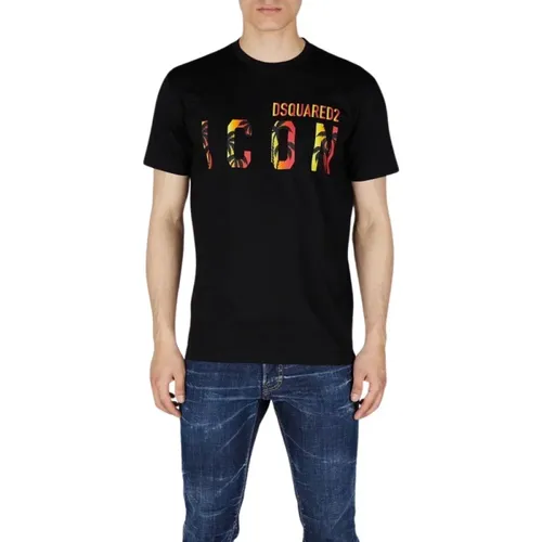 Schwarzes T-Shirt , Herren, Größe: XL - Dsquared2 - Modalova