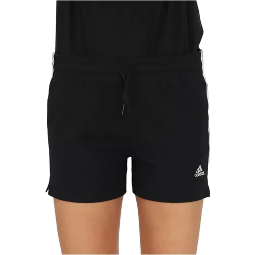 Schwarze sportliche Shorts für Damen mit seitlichen Streifen , Damen, Größe: S - Adidas - Modalova