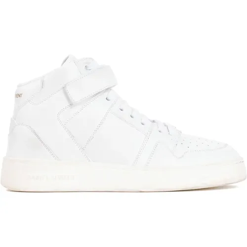 Leather Sneakers Round Toe , male, Sizes: 7 UK, 8 1/2 UK, 9 1/2 UK, 9 UK, 8 UK, 11 UK, 6 UK, 10 UK - Saint Laurent - Modalova