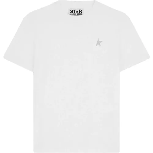 Glittering Star T-Shirt , male, Sizes: L, M - Golden Goose - Modalova