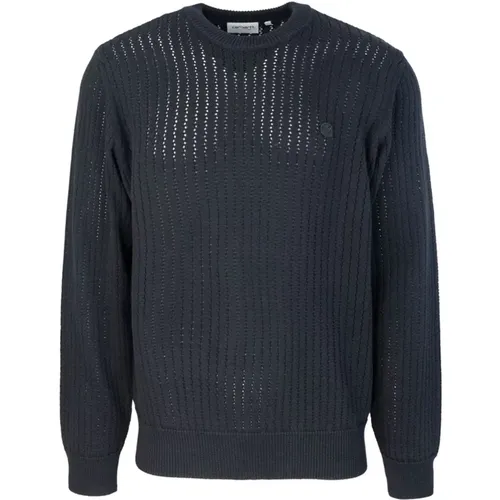 Schwarzer Pullover mit Logo-Stickerei , Herren, Größe: M - Carhartt WIP - Modalova