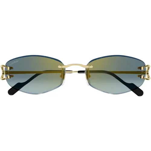 Polygonal Rimless Female Sunglasses , female, Sizes: 57 MM - Cartier - Modalova