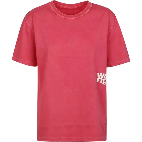 Cherry Puff Logo Tee , female, Sizes: S, L - T by Alexander Wang - Modalova