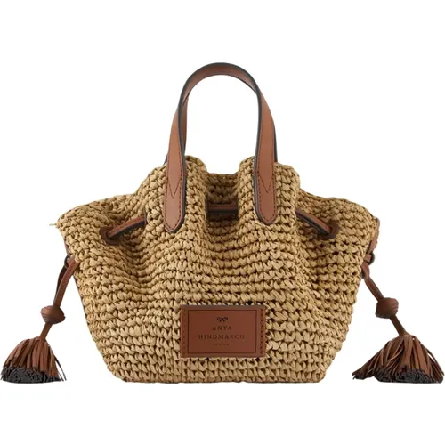 Raffia Drawstring Tote Bag , female, Sizes: ONE SIZE - Anya Hindmarch - Modalova