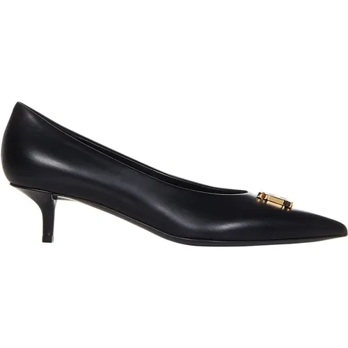 Heeled Shoes with Gold-Tone TB Monogram , female, Sizes: 3 UK - Burberry - Modalova