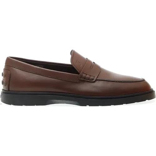 Black Loafer Hybrid Sole Leather Moccasin , male, Sizes: 9 1/3 UK, 7 UK, 9 1/2 UK, 9 UK, 6 UK, 7 1/2 UK, 10 UK, 6 1/2 UK, 8 UK, 8 1/2 UK - TOD'S - Modalova