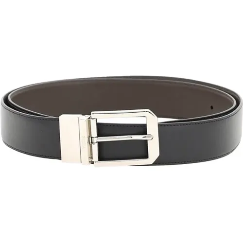 Reversible Leather Belt with Silver Buckle , male, Sizes: 105 CM - Ermenegildo Zegna - Modalova