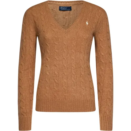 Eleganter V-Ausschnitt Pullover mit Zopfmuster - Polo Ralph Lauren - Modalova