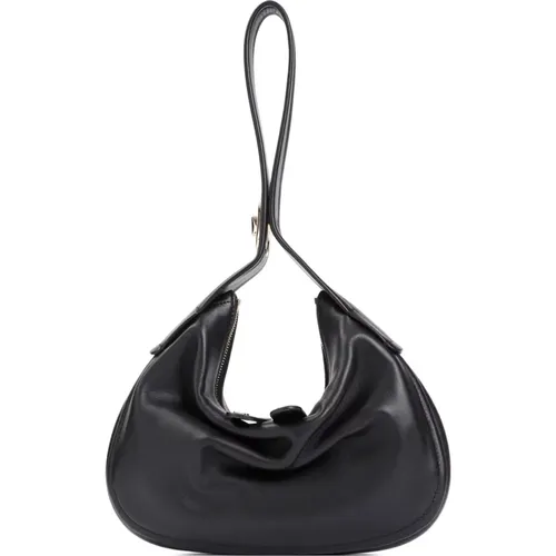 Leather Shoulder Bag Go-Hobo , female, Sizes: ONE SIZE - Valentino Garavani - Modalova