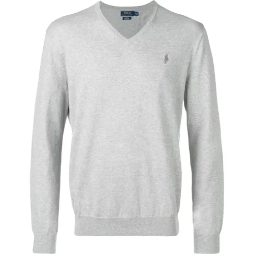 Casual Grey Cotton Long Sleeve Sweater , male, Sizes: XL, S, L, M - Polo Ralph Lauren - Modalova