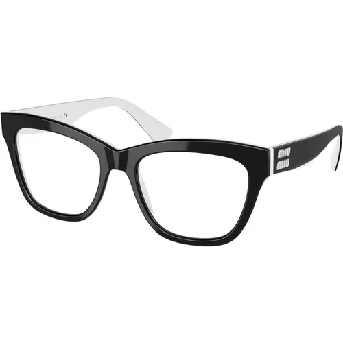 Shiny White Eyewear Frames , unisex, Sizes: 54 MM - Miu Miu - Modalova