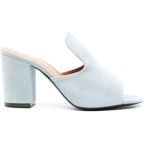 Clear Suede Almond Sandals , female, Sizes: 4 UK - Via Roma 15 - Modalova