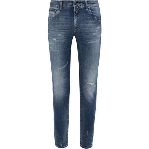 Baumwoll Denim Jeans mit Stickerei - Dolce & Gabbana - Modalova
