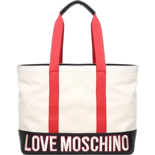 Schwarze Textil Einkaufstasche - Moschino - Modalova