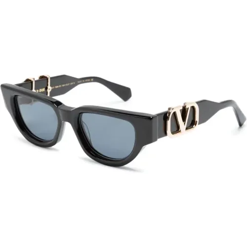 Schwarze Sonnenbrille für den täglichen Gebrauch , Damen, Größe: 50 MM - Valentino - Modalova