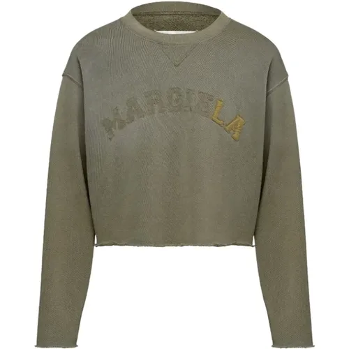 Vintage Logo Patch Cropped Sweatshirt , female, Sizes: S, M - Maison Margiela - Modalova