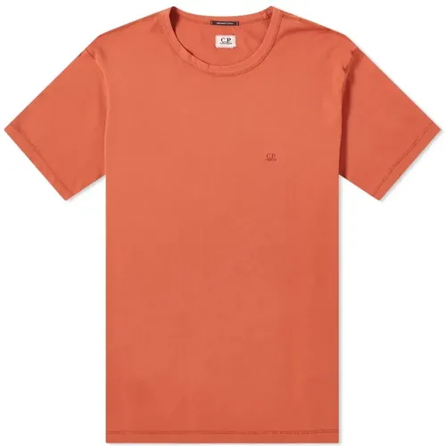 Classic Logo T-Shirt in Burnt Ochre , male, Sizes: L, M - C.P. Company - Modalova