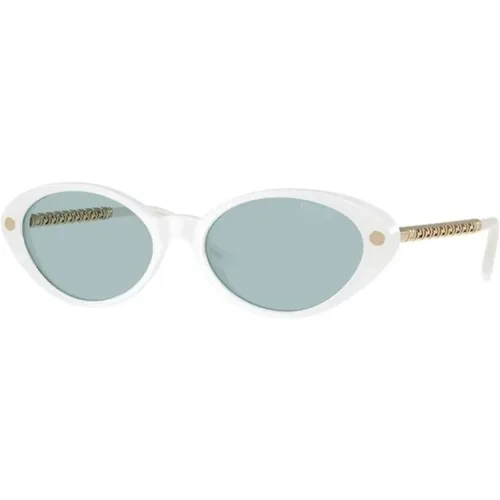 Blue Lens Frame Sunglasses , female, Sizes: 54 MM - Versace - Modalova