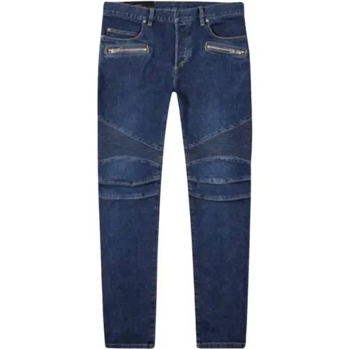 Verwaschene Blaue Jeans , Herren, Größe: W31 - Balmain - Modalova