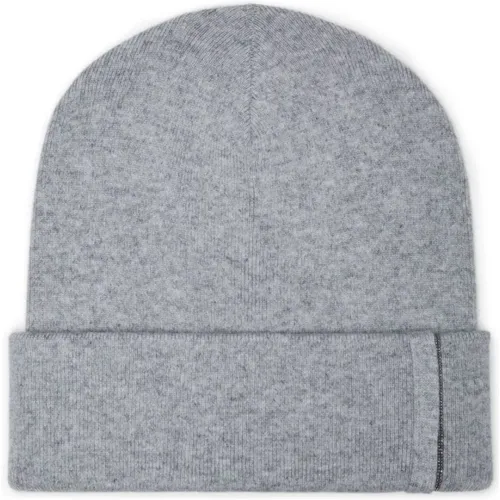 Grey Wool Knitted Beanie Hat , female, Sizes: L, S, M - BRUNELLO CUCINELLI - Modalova