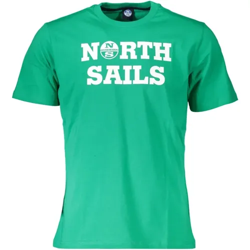 Smaragd Charme Bedrucktes Kurzarm-T-Shirt , Herren, Größe: 2XL - North Sails - Modalova