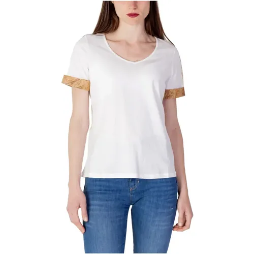 Weiße Baumwoll-T-Shirt , Damen, Größe: M - Alviero Martini 1a Classe - Modalova