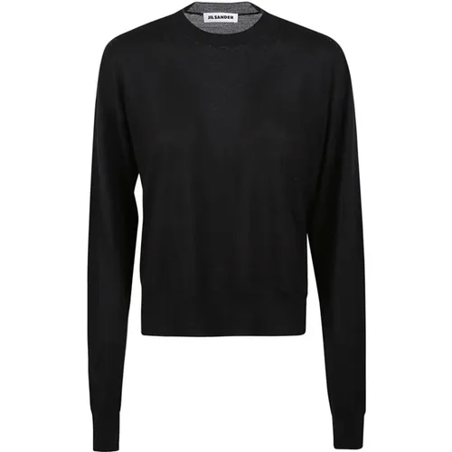 Schwarzer Sweater CN LS,Dunkelblauer Pullover - Jil Sander - Modalova
