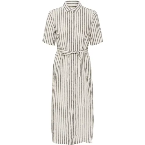 Black Stripe Linen Dress , female, Sizes: 2XS, L, XL - Part Two - Modalova