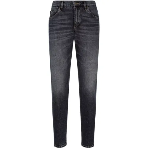 Schwarze Regular Fit Jeans mit Fünf Taschen , Herren, Größe: XS - Dolce & Gabbana - Modalova