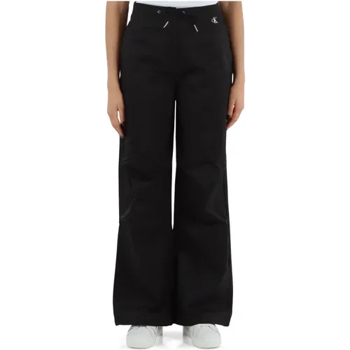 Wide Leg Technical Fabric Pants , female, Sizes: XS - Calvin Klein Jeans - Modalova