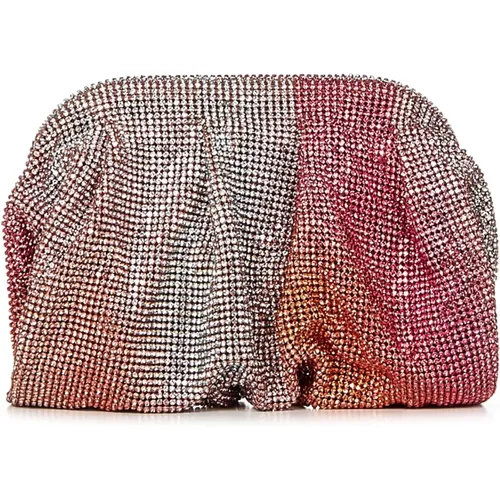 Pink Crystal Mesh Handbag , female, Sizes: ONE SIZE - Benedetta Bruzziches - Modalova