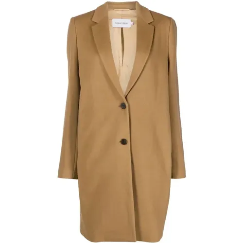 Lightweight wool coat , female, Sizes: M - Calvin Klein - Modalova