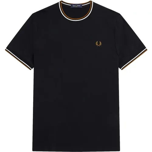 Twin Tipped Round Neck T-Shirt , male, Sizes: S, 2XL, XL - Fred Perry - Modalova
