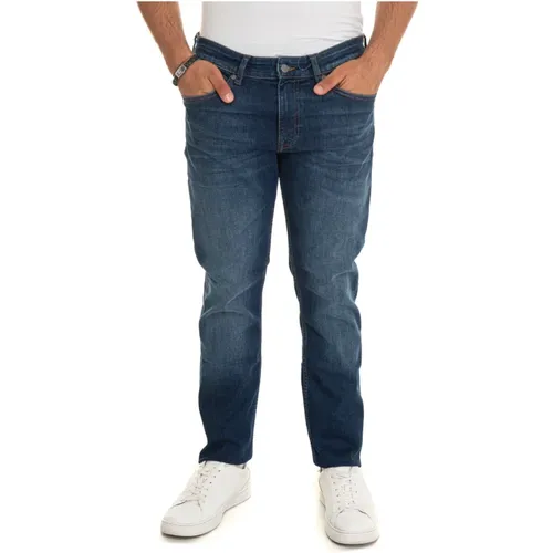 Stone Washed Denim Jeans with Top Zip , male, Sizes: W35, W31, W32, W34, W33, W40, W36, W38 - Boss - Modalova