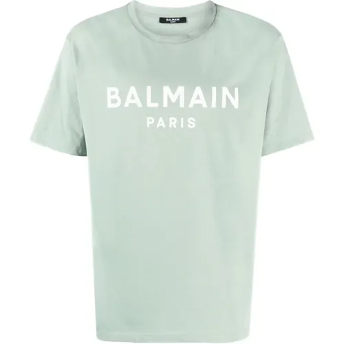 Printed t-shirt , male, Sizes: L - Balmain - Modalova