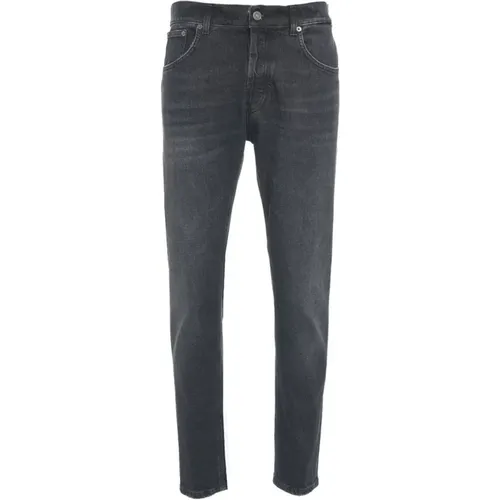 Karotten Slim Fit Jeans mit Logo-Details , Herren, Größe: W32 - Dondup - Modalova