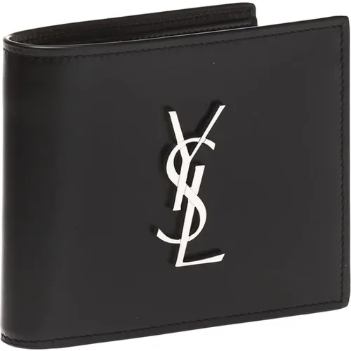 Bi-fold wallet with logo , male, Sizes: ONE SIZE - Saint Laurent - Modalova