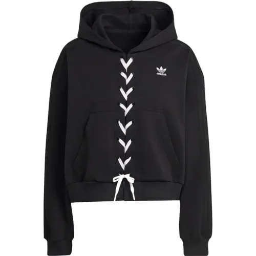 Original and Modern Hoodie with Lace-Up Design , female, Sizes: XS, S - Adidas - Modalova