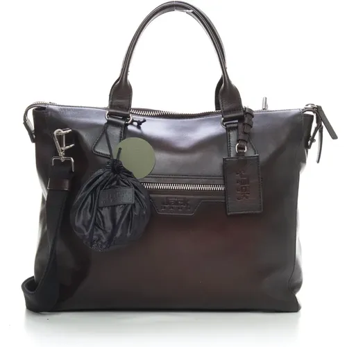 Executive leather satchel , male, Sizes: ONE SIZE - The Jack Leathers - Modalova