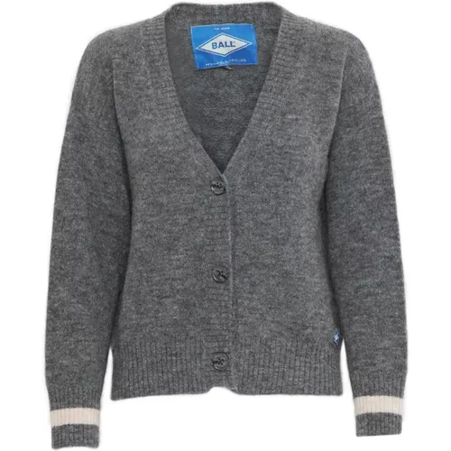 Raglan Cardigan Strick Medium Grey Melange - Ball - Modalova