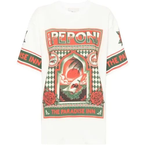 Peponi-print cotton T-shirt , female, Sizes: M, S - Alemais - Modalova