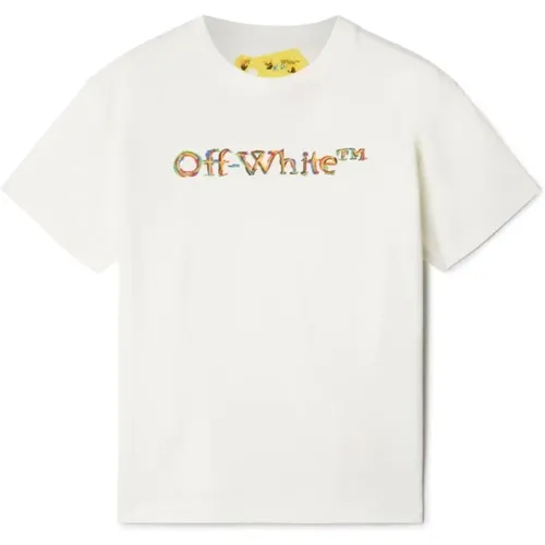 T-Shirts,Kinder Baumwoll-T-Shirt Mädchen Logo Off - Off White - Modalova
