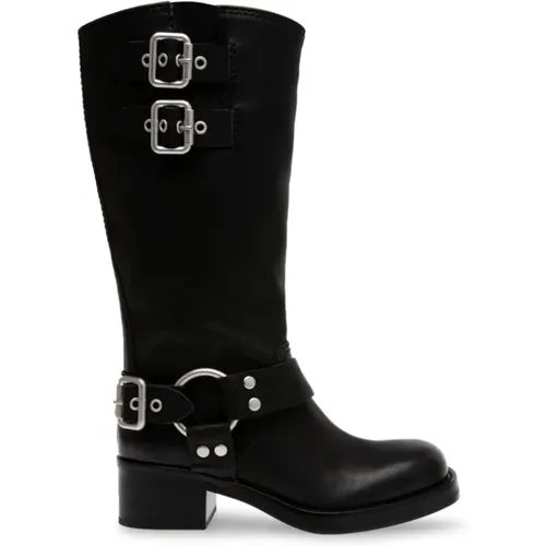 Stylish Biker Fray Eastern High Boots , female, Sizes: 3 UK - Steve Madden - Modalova