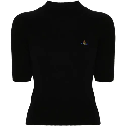 Knitted Top with High Neck and Short Sleeves , female, Sizes: M - Vivienne Westwood - Modalova