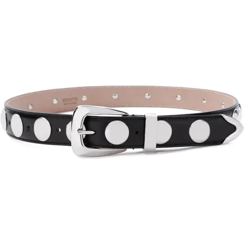 Leather Belt with Silver Buckle , female, Sizes: 75 CM, 80 CM, 90 CM, 85 CM - Khaite - Modalova