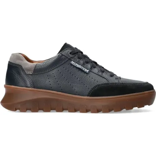 Blaue Schnürsneaker für Herren , Herren, Größe: 46 EU - mephisto - Modalova