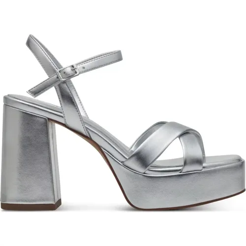 Silver Flat Sandals for Women , female, Sizes: 6 UK, 8 UK, 5 UK - tamaris - Modalova