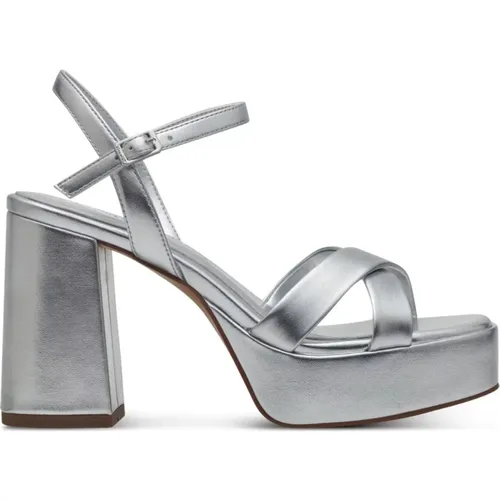 Silver Flat Sandals for Women , female, Sizes: 7 UK, 6 UK, 3 UK, 8 UK, 5 UK, 4 UK - tamaris - Modalova