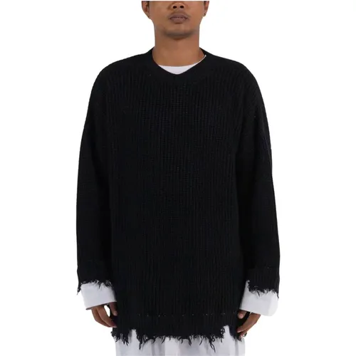 Double Layer Sweater , male, Sizes: L, XL - MM6 Maison Margiela - Modalova